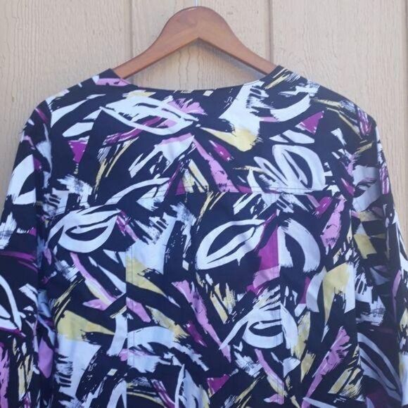 Vintage 80's Deadstock Button Down Loud Abstract Brushstroke Print Jacket Sz 3X - Picture 6 of 8